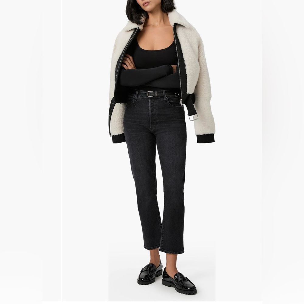 NWT! PAIGE Billy Crop Black Jeans, Size 28